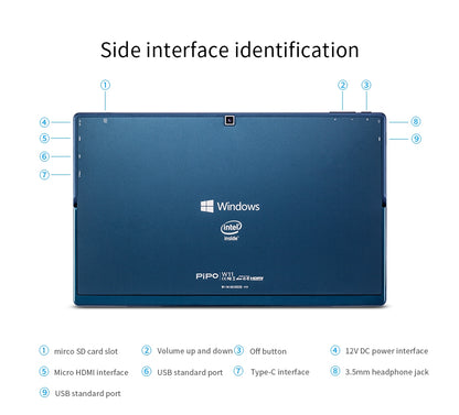 PiPO W11 2 in 1 8G+128G 11.6 inch Tablet PC Windows 10 OS 1920*1080 IPS Intel Gemini Lake N4120 2.4GHz Quad Core CPU 4GB RAM 64GB SSD