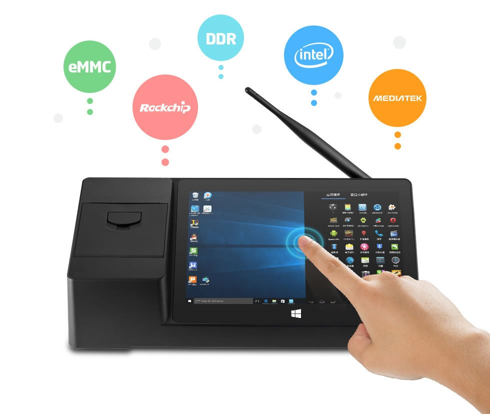 PiPo X3 Multi-function Touch Printing POS Machine 2GB+64GB Windows 10 Intel Cherry trail, Z8350(Quad-Core)(Quad Core), GPU intel HD Gen8