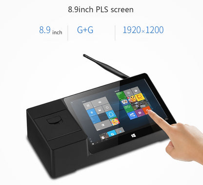 PIPO X3 Multifunction POS Print Mini PC Intel Cherry Trail Z8350 Dual OS 8.9 inch PLS Screen 2GB 64GB ROM